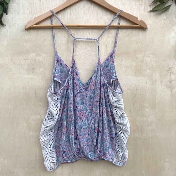 Free People Miles Away Paisley Lace Cutout Tank - Picture 6 of 8